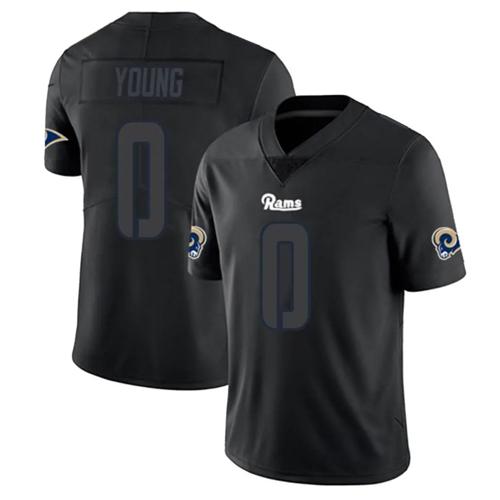 Vanessashop LA.Rams #0 Byron Young Player Black Impact Limited Home Game Stitched Jerseys
