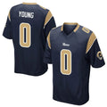 Vanessashop LA.Rams #0 Byron Young Player Navy Home Game Stitched Jerseys