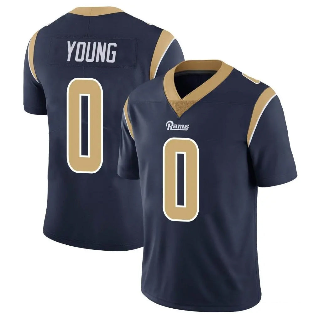 Vanessashop LA.Rams #0 Byron Young Player Navy Limited Vapor Untouchable Home Game Stitched Jerseys