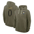 Vanessashop LA.Rams #0 Byron Young Player Olive Salute to Service Pullover Hoodies Limited Stitched Jerseys