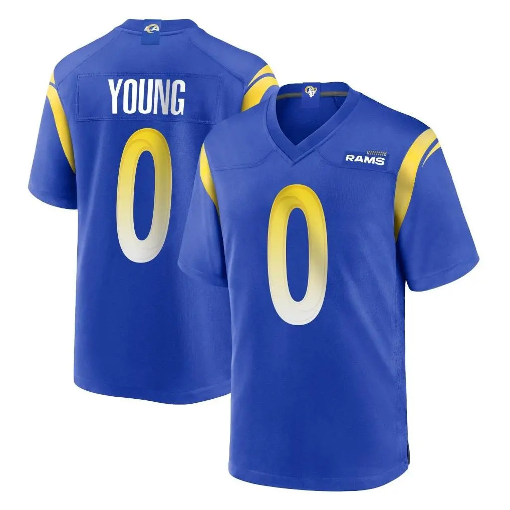 Vanessashop LA.Rams #0 Byron Young Player Royal Home Game Stitched Jerseys