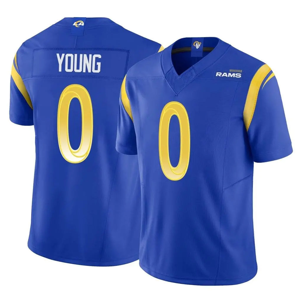Vanessashop LA.Rams #0 Byron Young Player Royal Limited Vapor F.U.S.E. Home Game Stitched Jerseys