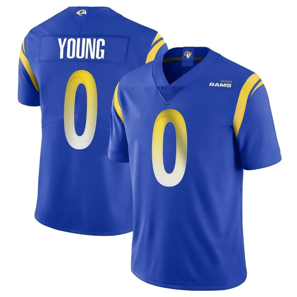 Vanessashop LA.Rams #0 Byron Young Player Royal Limited Vapor Untouchable Home Game Stitched Jerseys