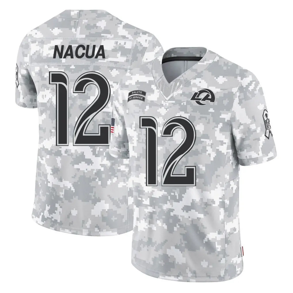 Vanessashop LA.Rams #12 Puka Nacua Player Arctic Camo Salute To Service Limited Game Stitched Jerseys