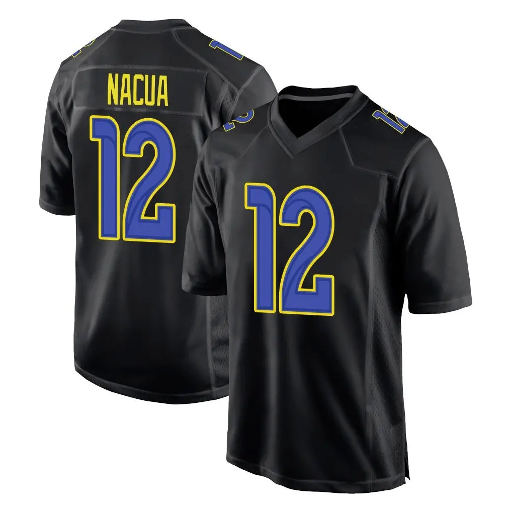 Vanessashop LA.Rams #12 Puka Nacua Player Black Fashion Limited Home Game Stitched Jerseys