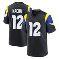 Vanessashop LA.Rams #12 Puka Nacua Player Black Midnight Rivalries Collection Home Game Stitched Jerseys