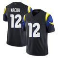Vanessashop LA.Rams #12 Puka Nacua Player Black Midnight Rivalries Collection Limited Home Game Stitched Jerseys
