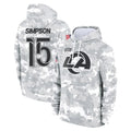 Vanessashop LA.Rams #15 Ty Simpson Player Arctic Camo Salute to Service Hoodies Limited Game Stitched Jerseys