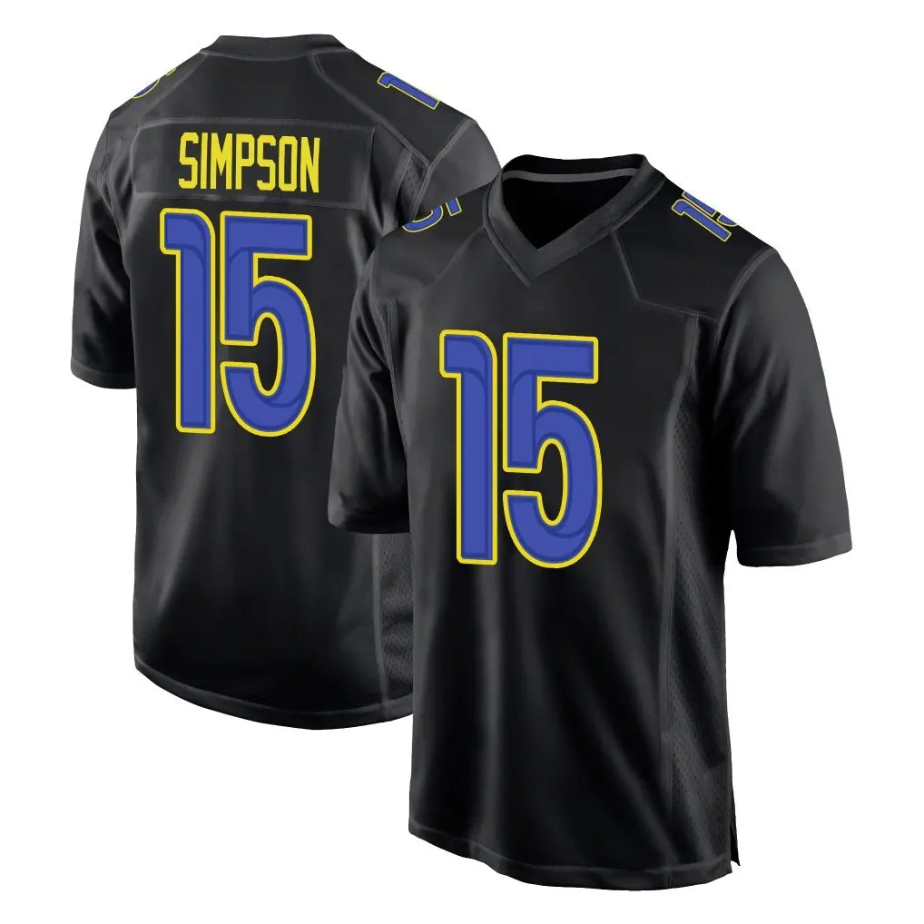 Vanessashop LA.Rams #15 Ty Simpson Player Black Fashion Limited Home Game Stitched Jerseys