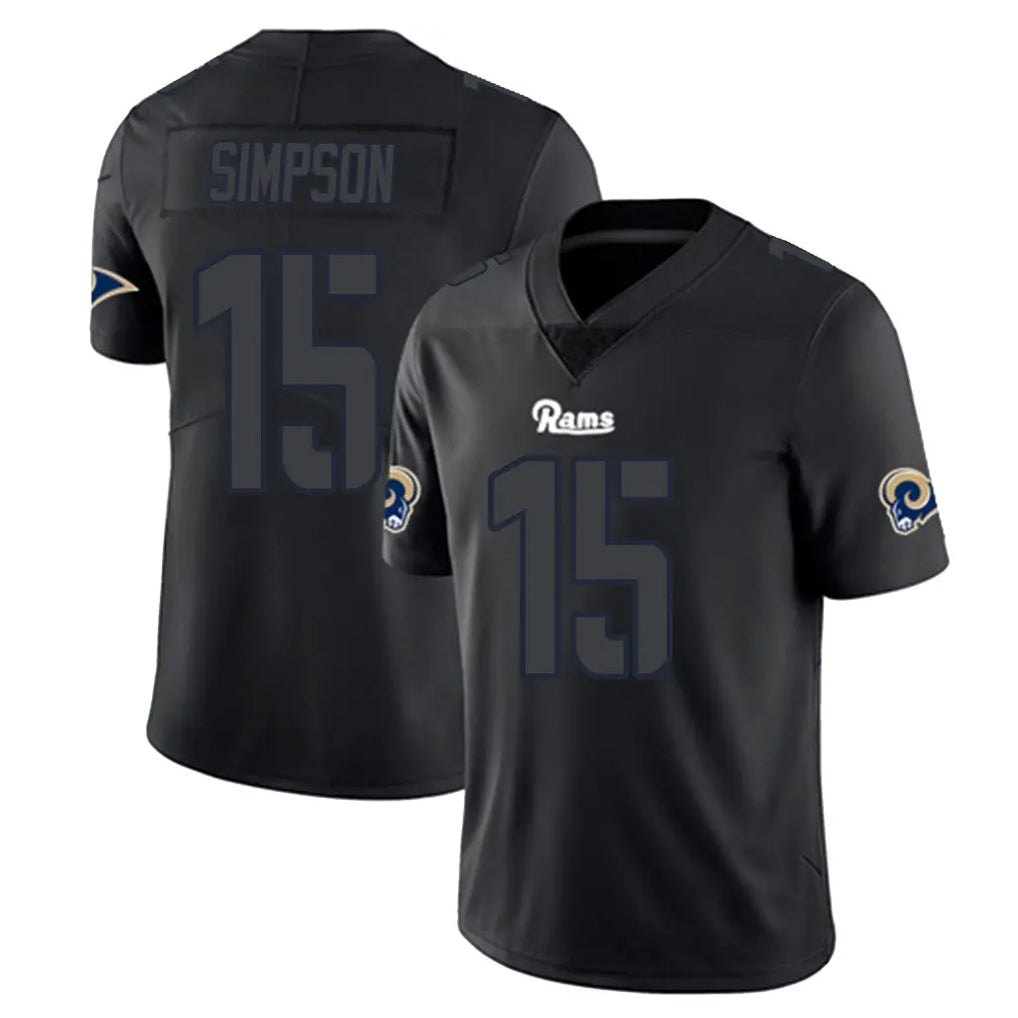 Vanessashop LA.Rams #15 Ty Simpson Player Black Impact Limited Home Game Stitched Jerseys