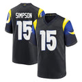 Vanessashop LA.Rams #15 Ty Simpson Player Black Midnight Rivalries Collection Home Game Stitched Jerseys