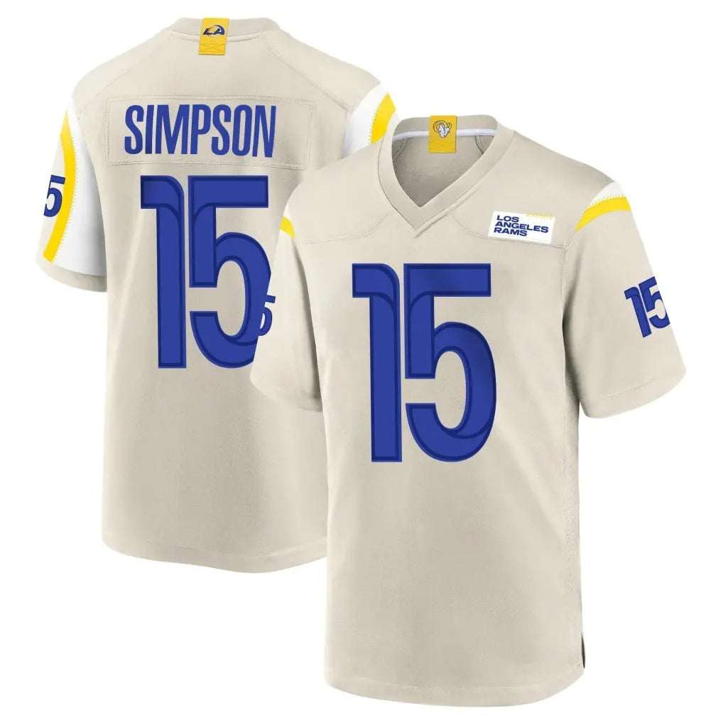 Vanessashop LA.Rams #15 Ty Simpson Player Bone Home Game Stitched Jerseys