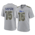 Vanessashop LA.Rams #15 Ty Simpson Player Gray Atmosphere Fashion Home Game Stitched Jerseys