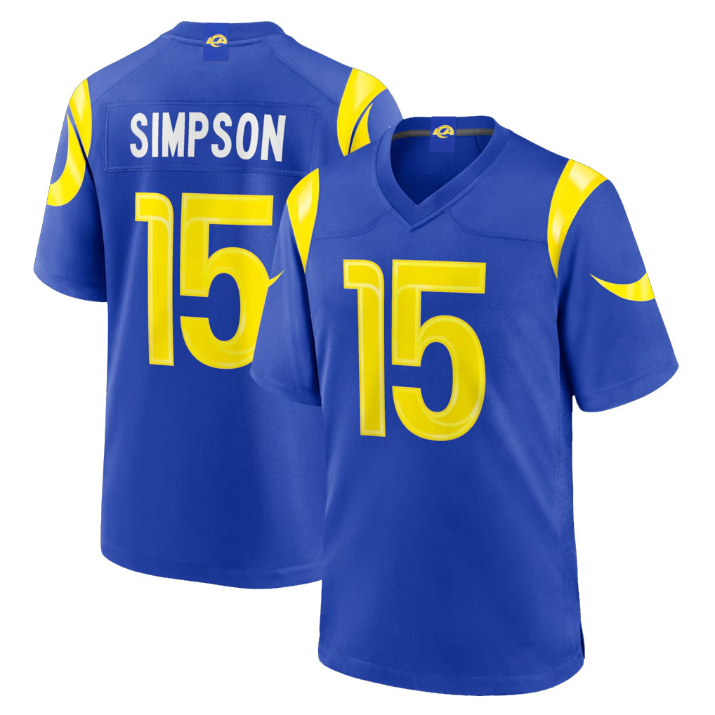 Vanessashop LA.Rams #15 Ty Simpson Player Royal Limited Home Game Stitched Jerseys