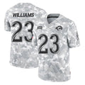 Vanessashop LA.Rams #23 Kyren Williams Player Arctic Camo Salute To Service Limited Game Stitched Jerseys