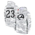 Vanessashop LA.Rams #23 Kyren Williams Player Arctic Camo Salute to Service Hoodies Limited Game Stitched Jerseys