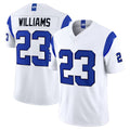 Vanessashop LA.Rams #23 Kyren Williams Player Fearsome White Limited Vapor F.U.S.E. Home Game Stitched Jerseys