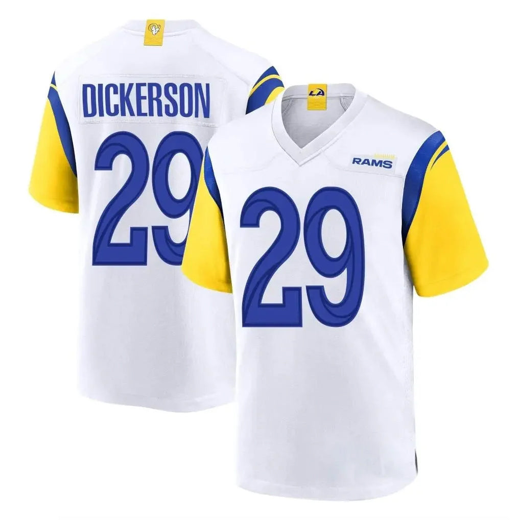 Vanessashop LA.Rams #29 Eric Dickerson Player White Home Game Stitched Jerseys