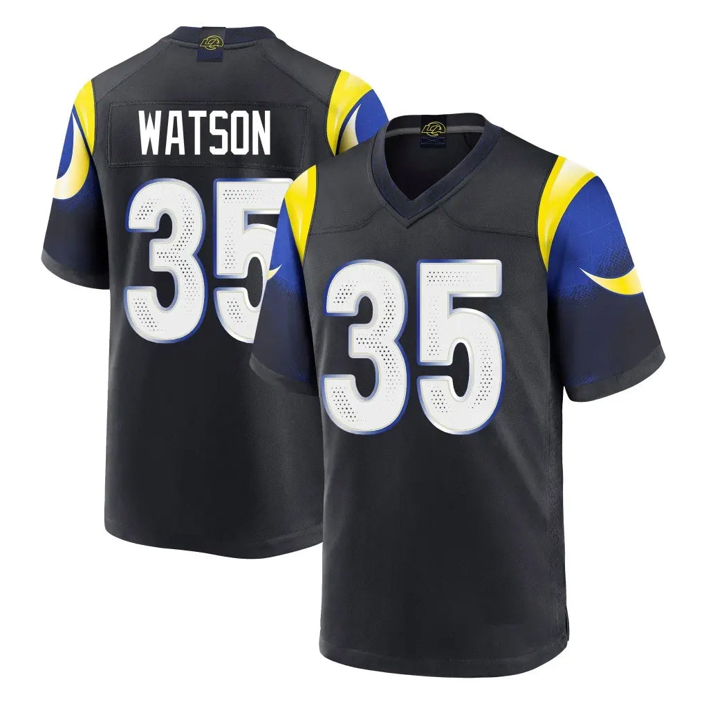 Vanessashop LA.Rams #35 Jaylen Watson Player Black Midnight Rivalries Collection Home Game Stitched Jerseys