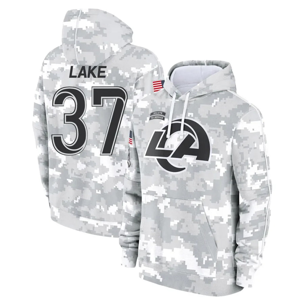 Vanessashop LA.Rams #37 Quentin Lake Player Arctic Camo Salute to Service Hoodies Limited Game Stitched Jerseys