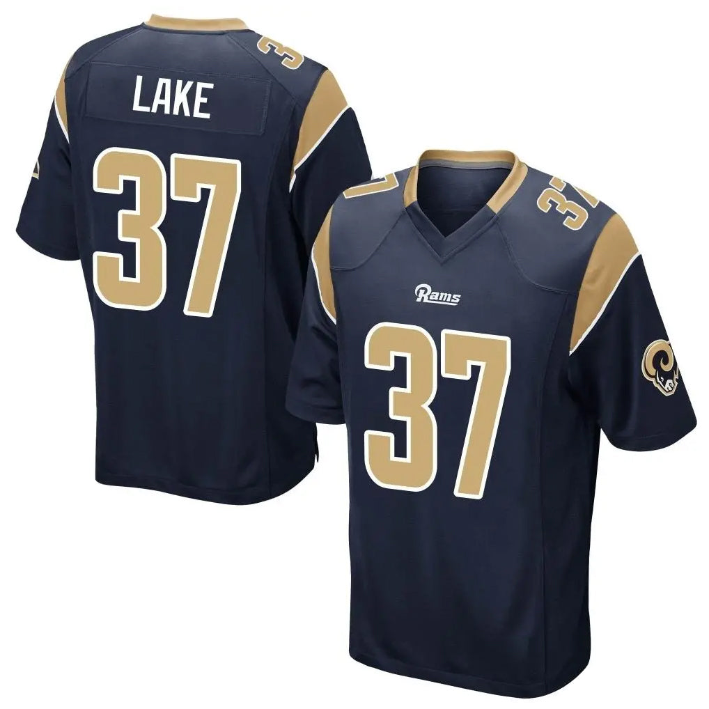 Vanessashop LA.Rams #37 Quentin Lake Player Navy Home Game Stitched Jerseys