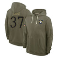Vanessashop LA.Rams #37 Quentin Lake Player Olive Salute to Service Pullover Hoodies Limited Stitched Jerseys