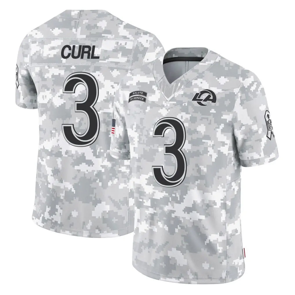 Vanessashop LA.Rams #3 Kam Curl Player Arctic Camo Salute To Service Limited Game Stitched Jerseys