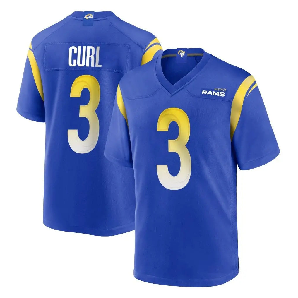 Vanessashop LA.Rams #3 Kam Curl Player Royal Home Game Stitched Jerseys