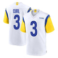 Vanessashop LA.Rams #3 Kam Curl Player White Home Game Stitched Jerseys