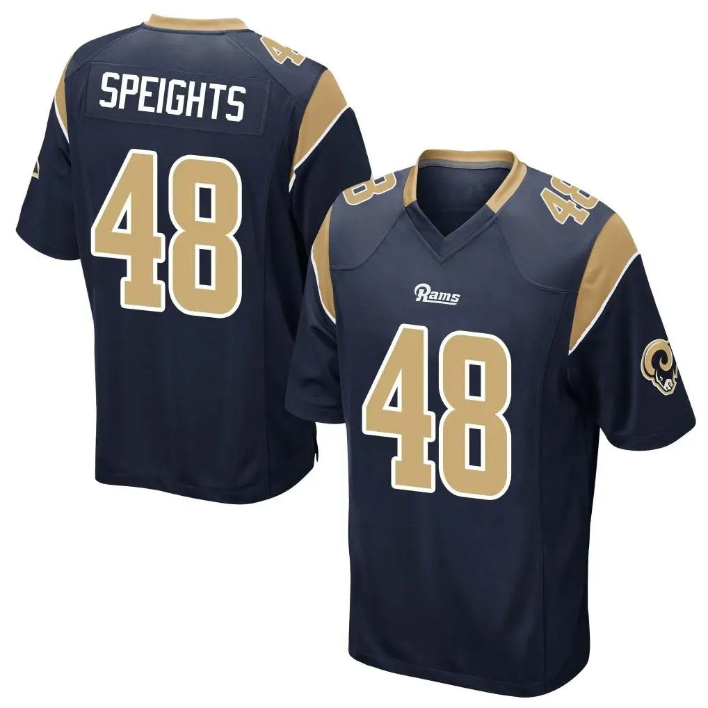 Vanessashop LA.Rams #48 Omar Speights Player Navy Home Game Stitched Jerseys