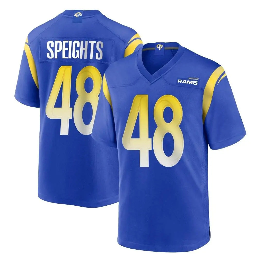 Vanessashop LA.Rams #48 Omar Speights Player Royal Home Game Stitched Jerseys