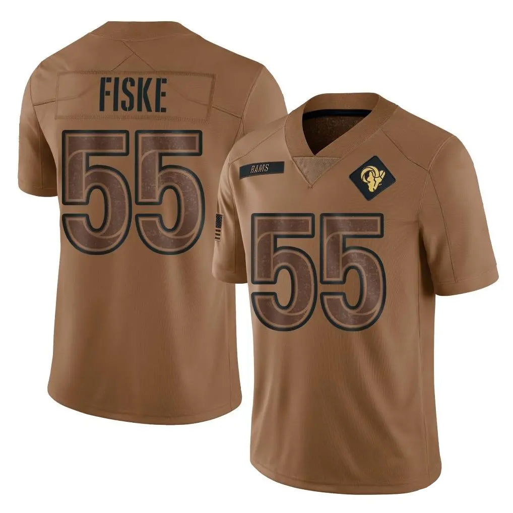 Vanessashop LA.Rams #55 Braden Fiske Player Brown Salute To Service Limited Stitched Jerseys