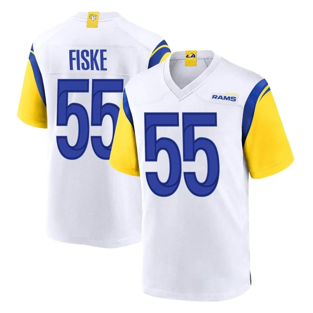 Vanessashop LA.Rams #55 Braden Fiske Player White Home Game Stitched Jerseys
