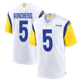 Vanessashop LA.Rams #5 Kamren Kinchens Player White Home Game Stitched Jerseys