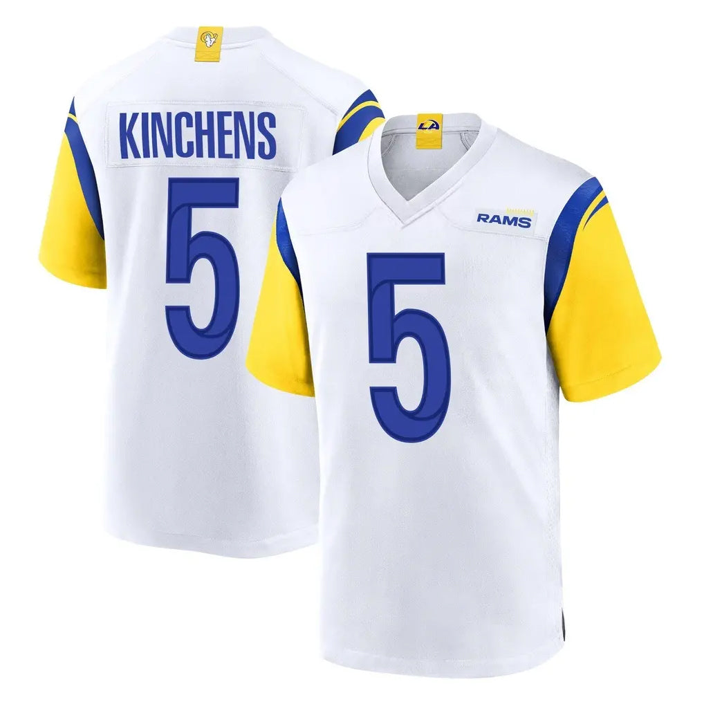 Vanessashop LA.Rams #5 Kamren Kinchens Player White Home Game Stitched Jerseys