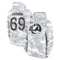 Vanessashop LA.Rams #69 Kevin Dotson Player Arctic Camo Salute to Service Hoodies Limited Game Stitched Jerseys