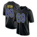 Vanessashop LA.Rams #69 Kevin Dotson Player Black Fashion Limited Home Game Stitched Jerseys