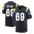 Vanessashop LA.Rams #69 Kevin Dotson Player Black Midnight Rivalries Collection Home Game Stitched Jerseys