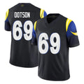 Vanessashop LA.Rams #69 Kevin Dotson Player Black Midnight Rivalries Collection Limited Home Game Stitched Jerseys