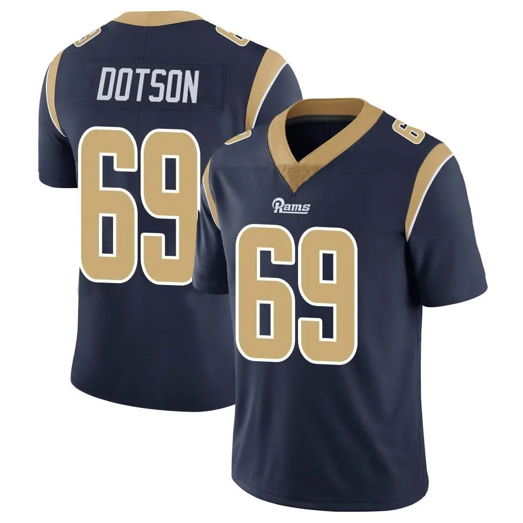 Vanessashop LA.Rams #69 Kevin Dotson Player Navy Limited Vapor Untouchable Home Game Stitched Jerseys