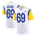 Vanessashop LA.Rams #69 Kevin Dotson Player White Home Game Stitched Jerseys