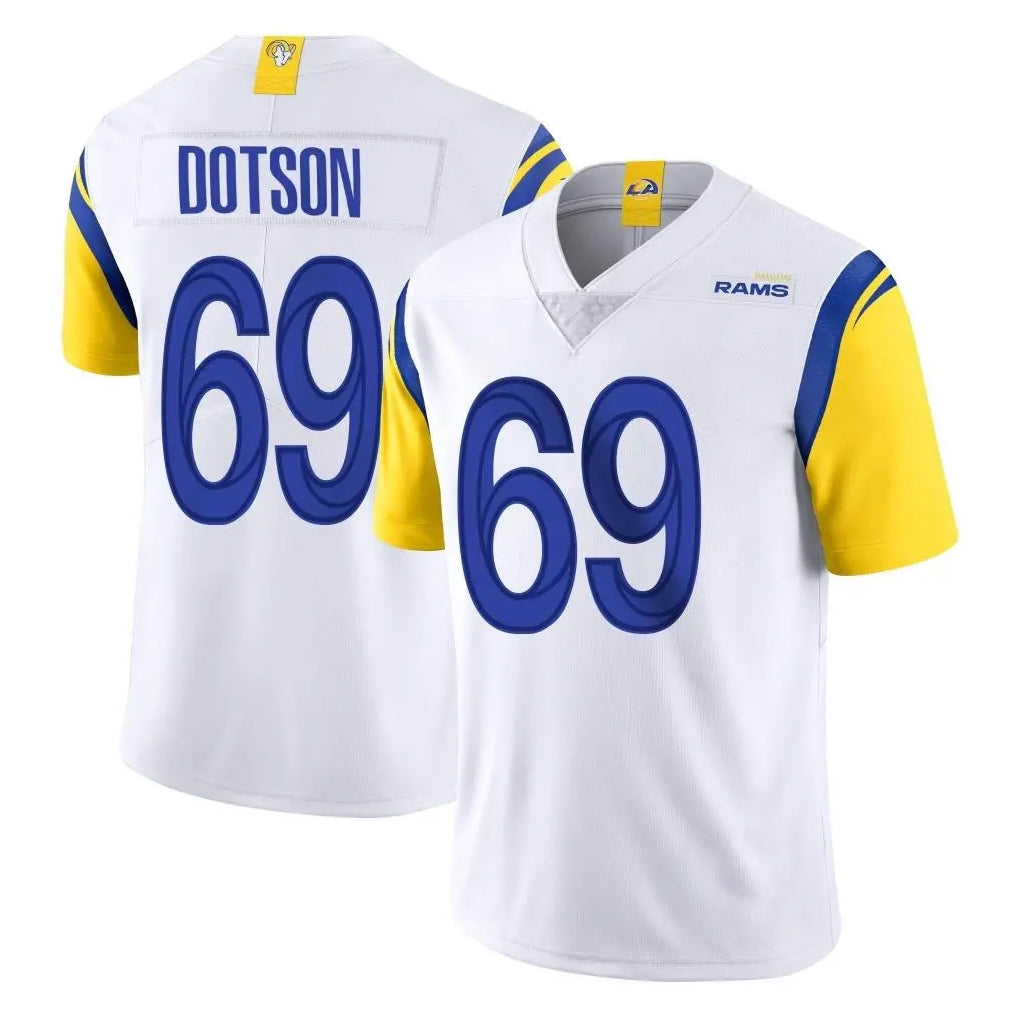 Vanessashop LA.Rams #69 Kevin Dotson Player White Limited Vapor Untouchable Home Game Stitched Jerseys