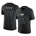 Vanessashop LA.Rams #73 Steve Avila Player Black Limited Reflective Home Game Stitched Jerseys