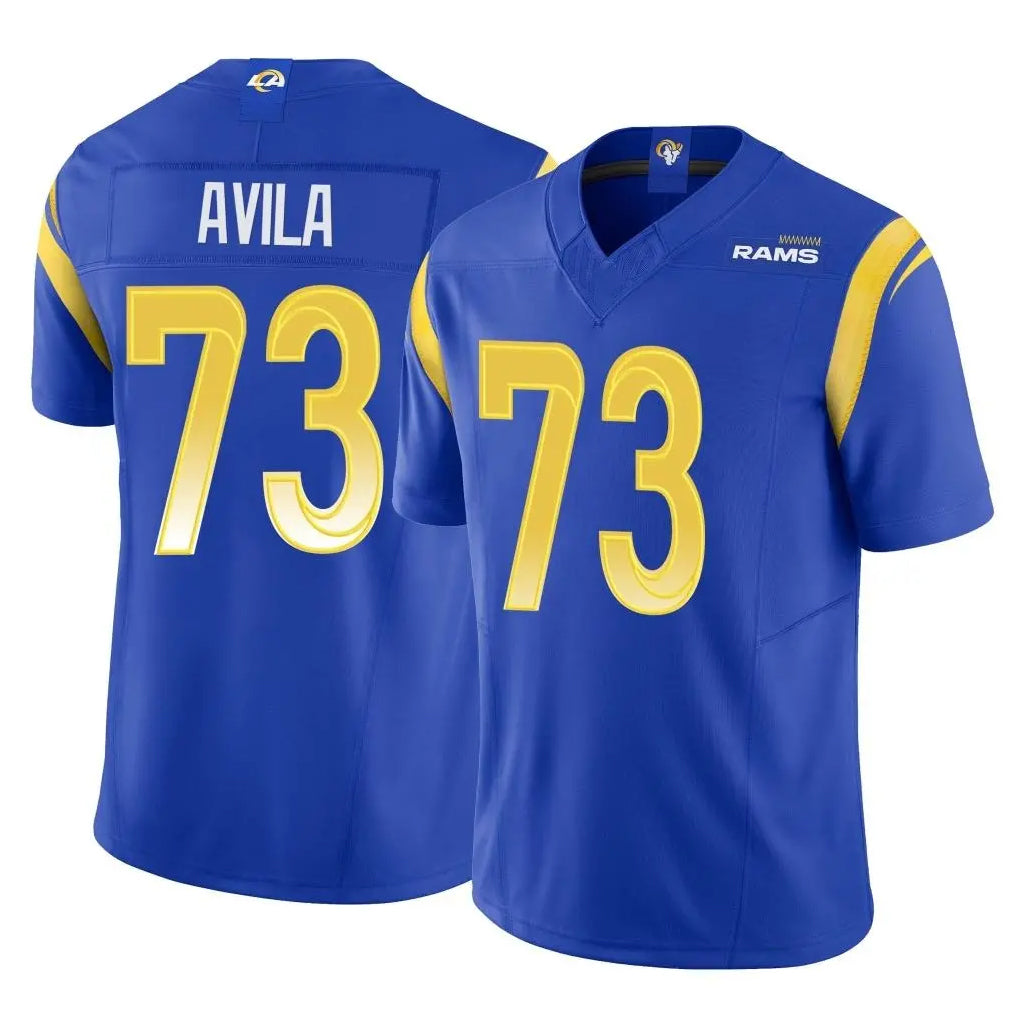 Vanessashop LA.Rams #73 Steve Avila Player Royal Limited Vapor F.U.S.E. Home Game Stitched Jerseys
