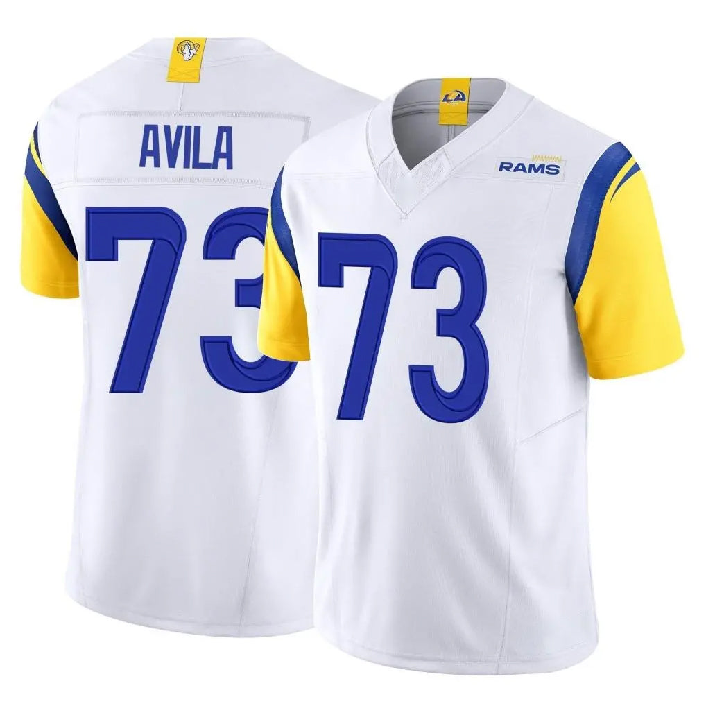 Vanessashop LA.Rams #73 Steve Avila Player White Limited Vapor F.U.S.E. Home Game Stitched Jerseys