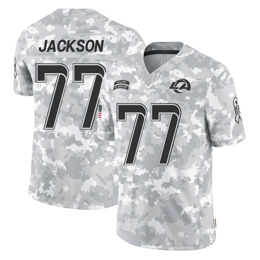 Vanessashop LA.Rams #77 Alaric Jackson Player Arctic Camo Salute To Service Limited Game Stitched Jerseys