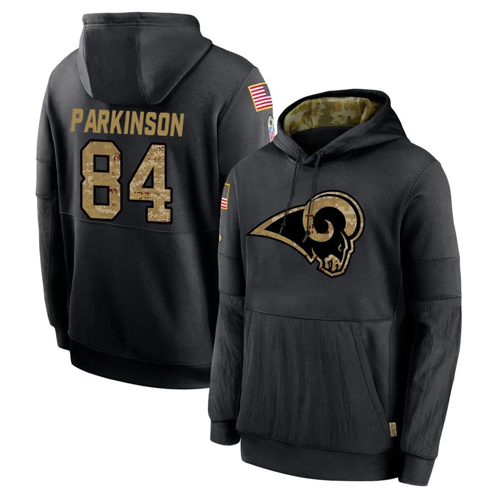 Vanessashop LA.Rams #84 Colby Parkinson Player Black Salute to Service Hoodies Limited Game Stitched Jerseys
