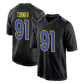 Vanessashop LA.Rams #91 Kobie Turner Player Black Fashion Limited Home Game Stitched Jerseys