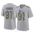 Vanessashop LA.Rams #91 Kobie Turner Player Gray Atmosphere Fashion Home Game Stitched Jerseys