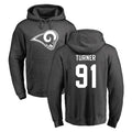 Vanessashop LA.Rams #91 Kobie Turner Player Gray Pullover Hoodie Limited Game Stitched Jerseys